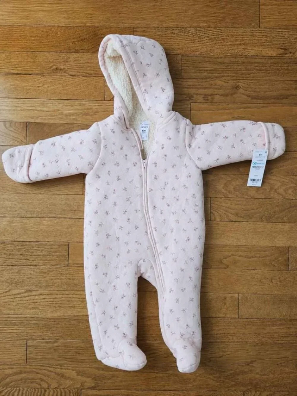 Carter's 6M Floral Hooded Snowsuit NEW with tag